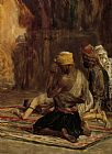 Three Camaldolite Monks at Prayer Paintings - Prayer In A Mosque by Charles Bargue